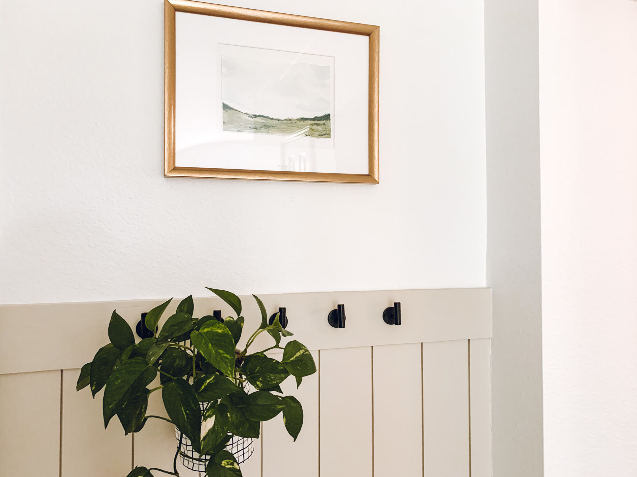 DIY Vertical Shiplap Entry Way Update on a Budget