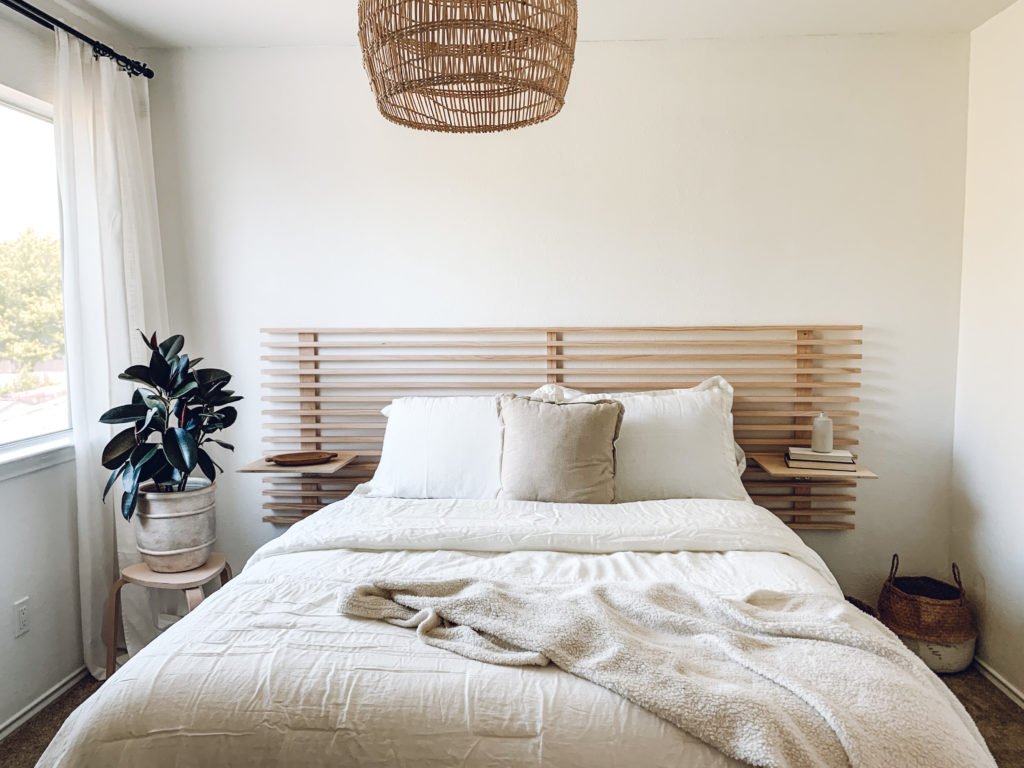 Diy Minimal Horizontal Wood Slat, How To Make A Wooden Slat Bed Frame
