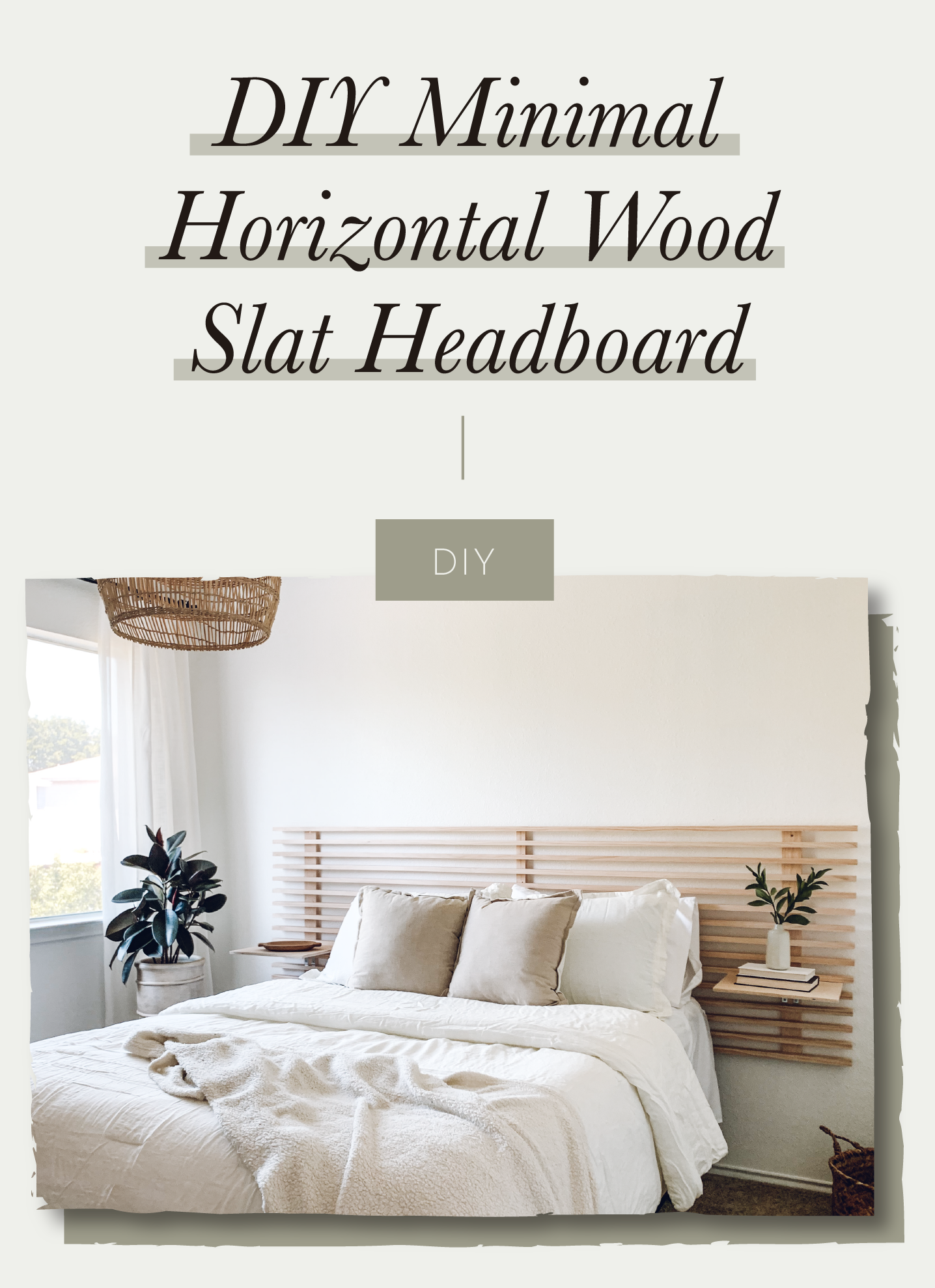 Diy Minimal Horizontal Wood Slat, Slatted Headboard With Shelves